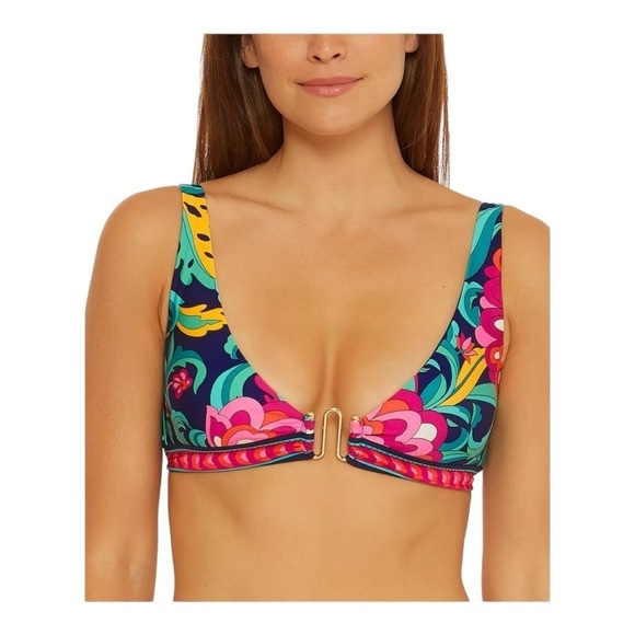 Trina Turk India Garden Bandeau Bikini Top NWT - Picture 1 of 5